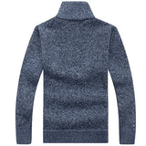 Nukty MEN WINTER OUTFIT Men's Fleece Thicker Sweater Half Zipper Turtleneck Warm Pullover High Quality Male Slim Knitted Wool Sweaters For Spring