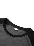 Nukty New Casual Fashion Long Sleeves T Shirt Men Spring Autumn Patchwork Gym Clothing Fitness T-shirt Sports Raglan Sleeves Tshirt