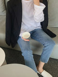 Nukty High Waist Pockets Boyfriend Jeans Women Stretch Blue Ladies Denim Cargo pants Straight Pants Washed Trousers Streetwear Jeans