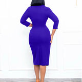 Nukty Suit collar button dress slim-fit women's dress