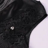 Nukty Mens Victorian Suit Vest Men Steampunk Gothic Medieval Jacquard Waistcoat Sleeveless Tailcoat Party Halloween Costume Homme XXXL