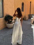 Nukty Summer New Backless Lace-up Satin Dress Women Elegant White High Waist Slim Sling Dresses Female Chic Street Vocation Robe
