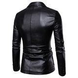 Nukty Plus Size 5XL 6XL PU Jacket Men Solid Color Leather Coat Jacket Casual Motorcycle Biker Coat Leather Jackets Male Big Size 6XL
