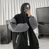 Nukty Korean Style  Stylish Ribbed Cuff Hood Jacket Super Soft Unisex Jacket Single Breasted   for Dating
