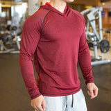 Nukty Men's Jacket Hoodies Long Sleeve T-shirts Running Training Clothes Quick Dry Breathable Sports T Shirt For Men