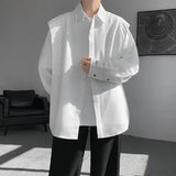 Nukty Sleek Drape Shirt Innovative Faux Two-Piece Design Modern Layered Look Stylish Comfortable Fabric Trendy Chic New Fashion Forwar