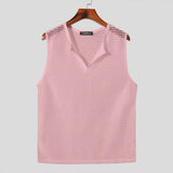 Nukty Men Tank Tops Mesh Hollow Out Solid V Neck Sleeveless Summer Male Vests Streetwear Transparent Fashion Men Clothing INCERUN