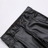 Nukty Men's Leather Pants Skinny Fit Elastic Fashion PU Leather Biker's Trousers Nightclub Party & Dance Pants Thin