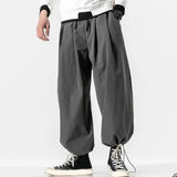 Nukty Spring Men Loose Harem Pants Japanese Wide Leg Pants High Quality Casual Brand Sweatpants Ankle-banded Hip Hop Drawstring Pants