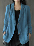Nukty Elegant Solid Blazer Women Autumn Overcoats Casual Long Sleeve Single Button Coats Female Lapel Outwears Oversized