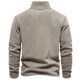 Nukty Autumn Winter New Warm Polo Shirts Men's Lamb Wool Sweatshirt Standing Neck Half Zip Long Sleeve Fashion Versatile Men Tees Tops