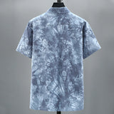 Nukty Summer Tie-dye Shirt Men Plus Size Fashion Casual Tie Dye Shirts Male Hawaiian Beach Shirt Big Size 11XL