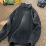 Thicker Knitted Sweaters Men Zipper Keep Warm Winter Loose Pullovers Male Slouchy All-match Корейская Мода Turtleneck Couples
