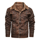 Men Jackets Thicken Faux Fur Fleece Jacket male Loose Lambs Wool Lapel Pocket Outerwear Winter Chic Single Breasted Street Coat