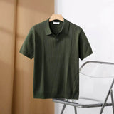 Nukty Men Slim Fit Polo Shirts Solid Stretch Sexy Collared TShirt Fashion Trendy Cotton Casual Top Summer Clothes Comfortable Stretchy