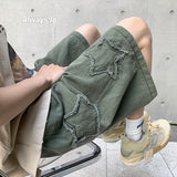 Nukty Shorts Men Loose spodenki meskie Vintage Denim Summer Basic SimpleHot Sale High Waist Leisure Ulzzang Streetwear Chic Short