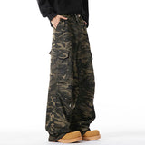 Nukty Men Baggy Camouflage Ripstop Cargo Jeans Male Classic Straight Casual Denim Pants American Style Street Hip Pop Denim Trousers
