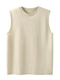 Nukty Summer Men's Washed Cotton Tank Tops Muscle Gym Sleeveless Workout T Shirts Running Beach Loose Cutoff Tees