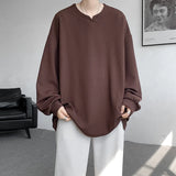 Nukty  High Quality Texture Long Sleeve T shirt For Men Spring Autumn Casual Mens T-shirts Male Tops Classic Clothes Men's T-Shirts