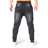 Nukty Men's Outdoor Summer Riding Jeans Motorpoof Jeans Skinny Jeans Fashion Pockets Denim Pencil Pants Ankle Tied Denim Trousers
