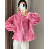 Nukty Golden Mink Cashmere Fur One-Piece Fur Women Korean Style Short Coat Winter Thickened High Quality Women's Clothing