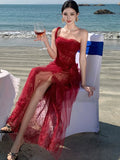 Nukty Sexy Lace Strapless Womens Dresses Elegant Off Shoulder Bodycon Birthday Party Dress Summer Slim Chic Vestidos Female Long Robe
