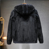 Nukty New Thicker And Warmer Men's Hooded Denim Jacket Winter Lambswool Hooded And Padded Denim Jacket Size