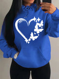 Nukty Combination Of Love And Butterfly  Pattern Hoody Women Hip Hop Street Hoodies Trendy Pocket Clothes Vintage Multicolor Hoodie