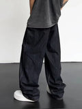 Nukty 2024 Men HipHop Distressed Jeans Pants Men Ripped Patchwork Denim Pants Male Oversized Loose Casual Streetwear Wide Leg Trousers