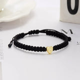 Nukty Valentines Day 1PC 26 Letter Heart Bracelets For Women Men A-Z Initials Name Handmade Baided Rope Adjustable Bracelet Couple Friendship Jewelry