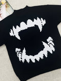 Nukty Y2K Retro Sweater In Autumn And Winter Y2K Teeth Marks Pattern Sweater Winter Harajuku Sweater Unisex Aesthetic Clothes