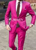 Nukty Men's Suit   Handsome Casual 2 Piece Suit For Men Wedding Tuxedos Notched Lapel Groomsmen  Business  Prom Blazer
