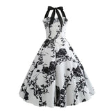 Nukty Casual Floral 50s 60s Retro Vintage Dress Women Robe Rockabilly Swing Pinup Vestido Sexy Elegant Dress Vestidos