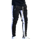 Nukty Men's Sports Joggers Pants Zipper Patchwork Casual Stitching Pants Fitness Bottoms Skinny Sweatpants Gyms Male Track Pants M-3XL