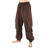 Nukty Adult Men Pirate Pants Vintage Medieval Renaissance Lounge Costume Loose Pants Viking Black Brown Trouser