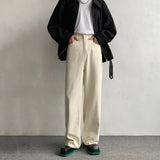 Nukty Baggy Beige Jeans Men Fashion Casual Oversized Wide Leg Jeans Men Streetwear Korean Loose Straight Denim Pants Mens Trousers