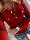 Nukty FALL OUTFITS Popular Fashion High-quality Women's Fall New Women's Long-sleeved Casual Button T-shirt Large Size Thin Solid Color Blouse