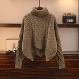 Nukty Winter Warm Two Pieces Sets For Women Outfits Turtleneck Pullover Knitted Twist Sweater+ruffles Patchwork Mesh Skirts Set
