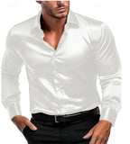 Nukty Spring and Autumn New Silk Fabric Fashion Men's Long-sleeved Men's Business Casual Shirt Long-sleeved Shirt