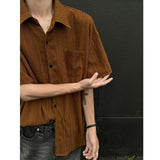 Nukty Rice White Hollow Out Shirts for Men Handsome Lapel Blouse Ice Silk Sexy Fashion Men Clothing Male Mesh Short Sleeve Shirts