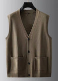 Nukty Large knitted sweater, men's new cardigan vest, autumn and winter large loose fat sweater.