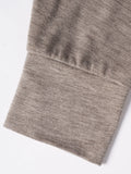 Nukty Autumn New Womens Tops Asymmetric Hem Cowl Neck Heathered T-shirt Mock Button Long Sleeve Casual Tee Womens Fashion