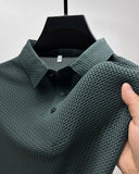 Nukty High-end ice silk elastic Polo shirt New summer T-shirt trend Breathable men's clothing Business short sleeve luxury top