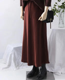 Nukty Long Black Satin Skirts For Women Autumn Winter Maxi Brown Burgundy Skirts Ladies Green Lace Up Women Satin Silk Skirt