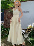 Nukty Elegant French Luxury Long Woman Dress Gentle V-Neck Slim Wasit Loose High-End Fashion Dresses Vacation Travel Summer 2025
