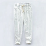 Nukty 7 Colors Men's Cotton Linen Pants Male Spring Summer Casual Solid Color Thin Linen Cargo Trousers Streetwear M-XXXL