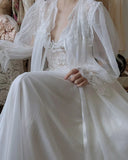 Nukty Autumn White Fairy Vintage Sweet Dress Women Mesh Lace Sexy Casual Korean Dress Female Patchwork Designer Princess Dresses