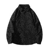Nukty Autumn New Special Shirt Men Black White Embossed embossing Design Shirts Men Korean Blouses Casual Loose Shirt Jacket