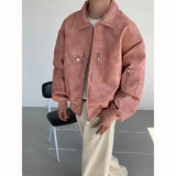 Nukty Short Leather Jacket Men Oversized Fashion Casual Motorcycle Jackets Men Streetwear Hip-hop Loose Bomber Jacket Mens Outwear