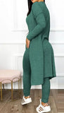 Nukty FALL OUTFIS Two Piece Set Women Outfit Spring Fashion Drawstring Pocket Design U-Neck Sleeveless Skinny Jumpsuit & Long Sleeve Coat Set